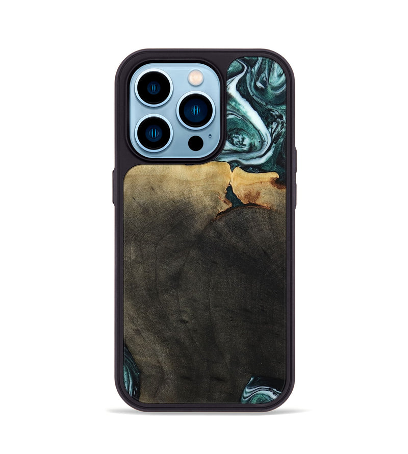 iPhone 14 Pro Wood Phone Case - Love (Green, 807447)