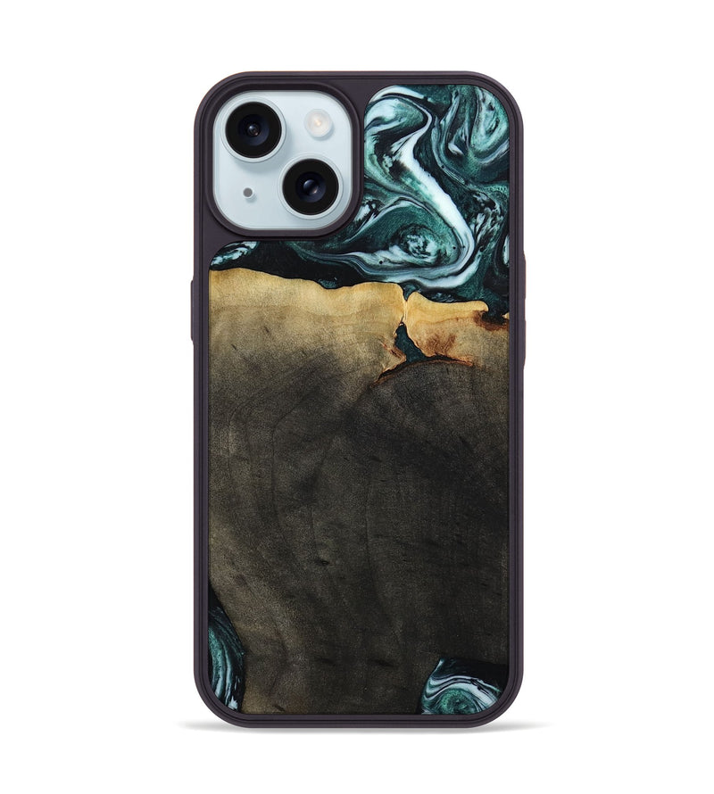iPhone 15 Wood Phone Case - Love (Green, 807447)