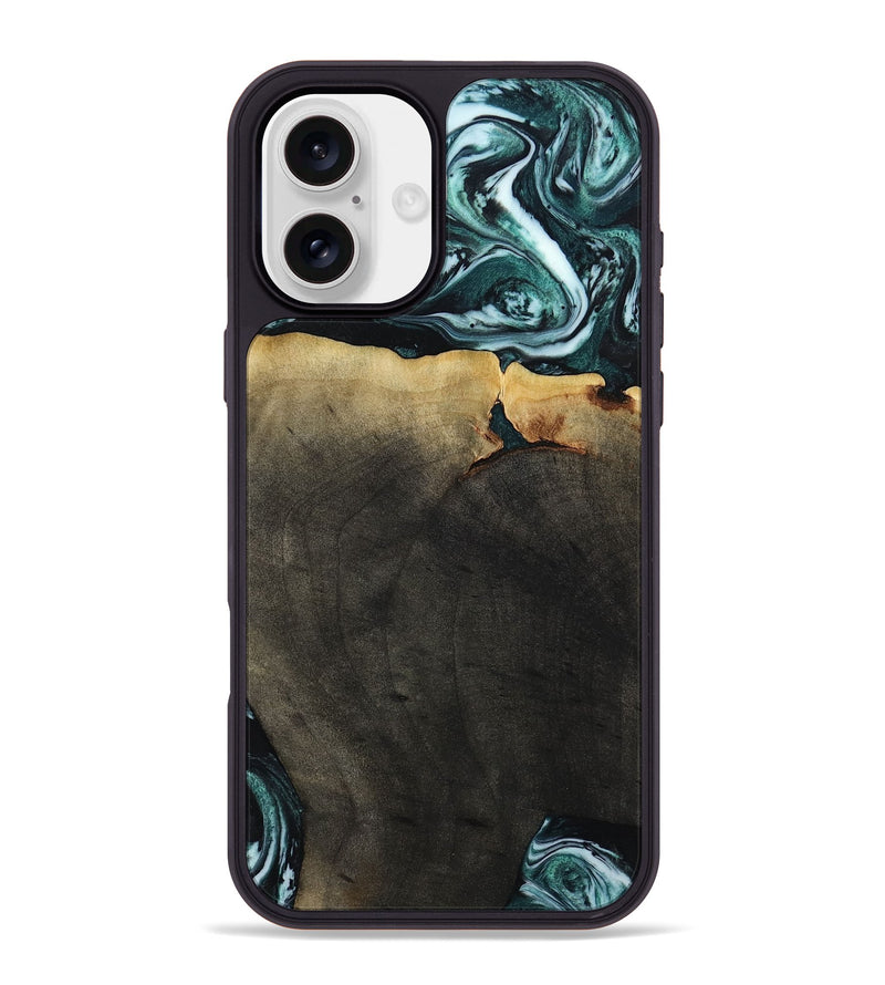 iPhone 16 Plus Wood Phone Case - Love (Green, 807447)