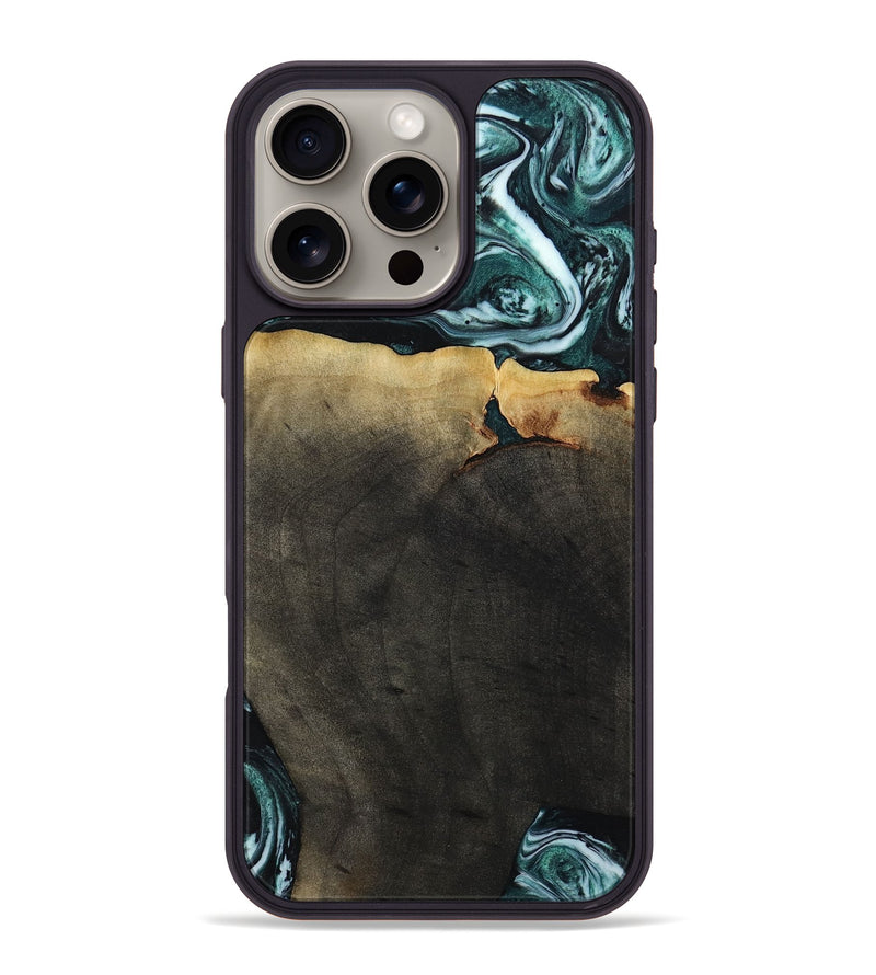 iPhone 16 Pro Max Wood Phone Case - Love (Green, 807447)