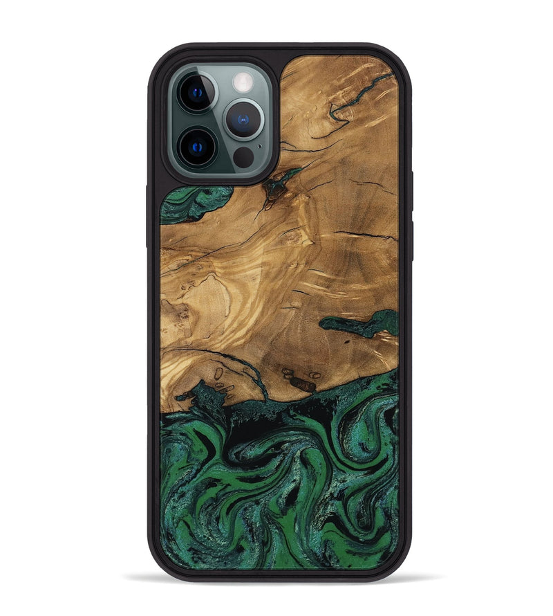 iPhone 12 Pro Max Wood Phone Case - Meghan (Green, 807448)