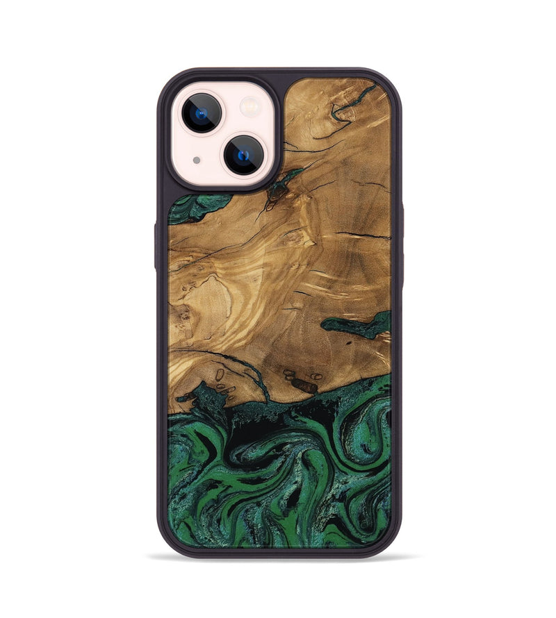 iPhone 14 Wood Phone Case - Meghan (Green, 807448)