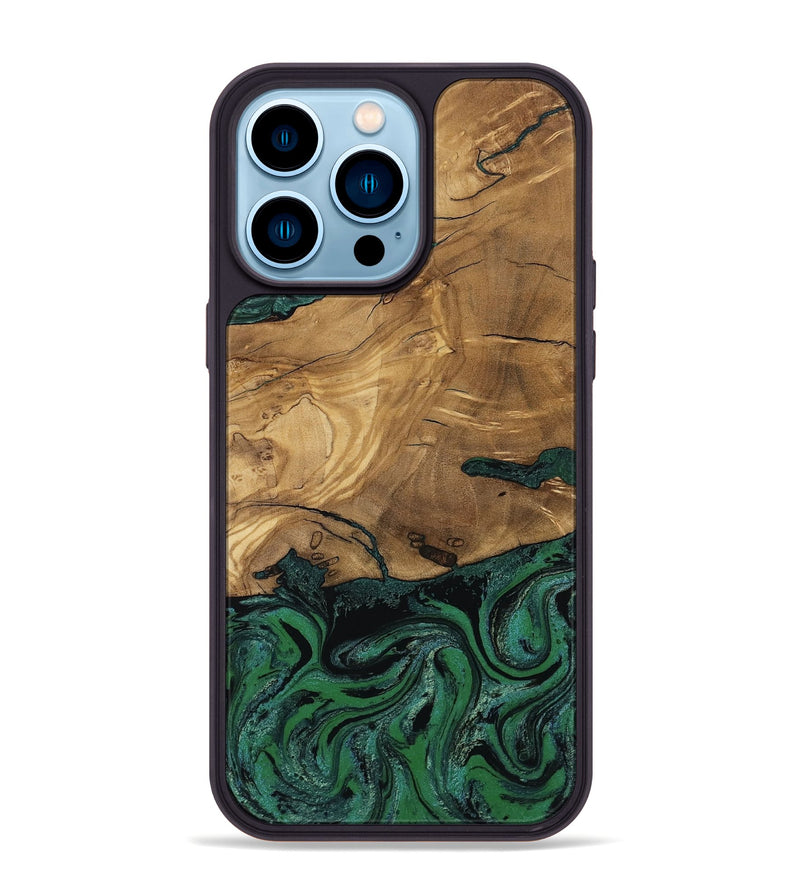 iPhone 14 Pro Max Wood Phone Case - Meghan (Green, 807448)