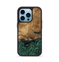iPhone 14 Pro Wood Phone Case - Meghan (Green, 807448)
