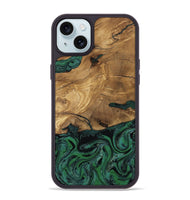 iPhone 15 Plus Wood Phone Case - Meghan (Green, 807448)