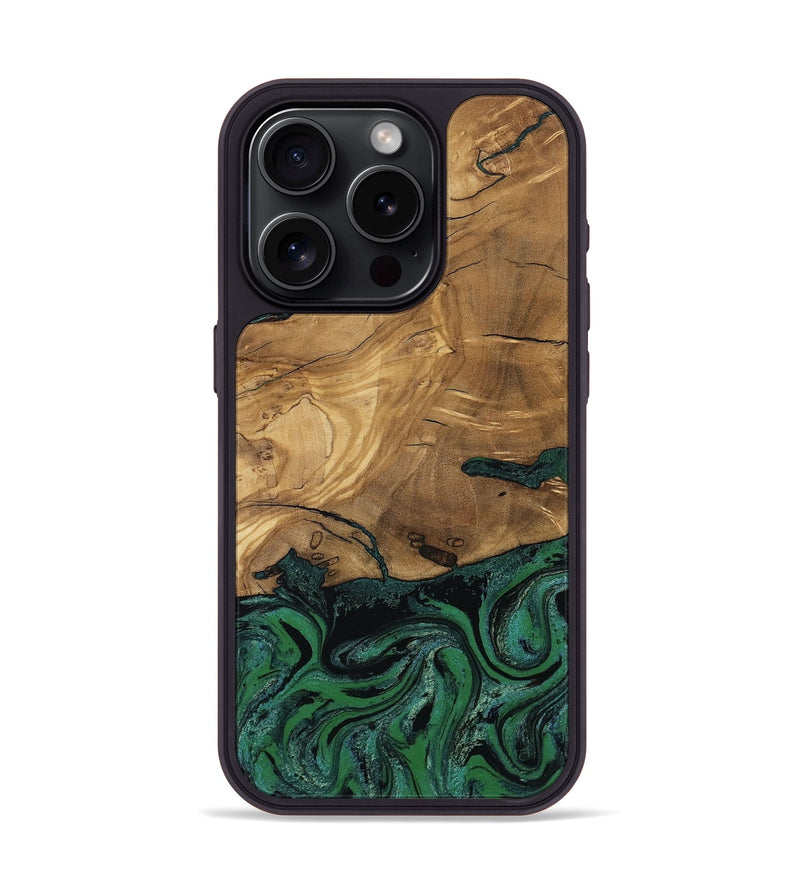 iPhone 15 Pro Wood Phone Case - Meghan (Green, 807448)