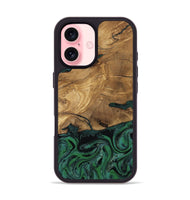 iPhone 16 Wood Phone Case - Meghan (Green, 807448)