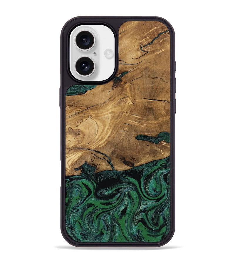 iPhone 16 Plus Wood Phone Case - Meghan (Green, 807448)