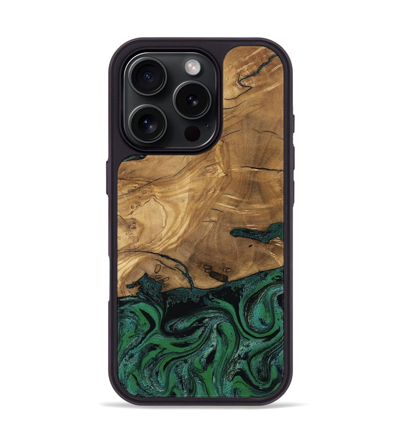 iPhone 16 Pro Wood Phone Case - Meghan (Green, 807448)