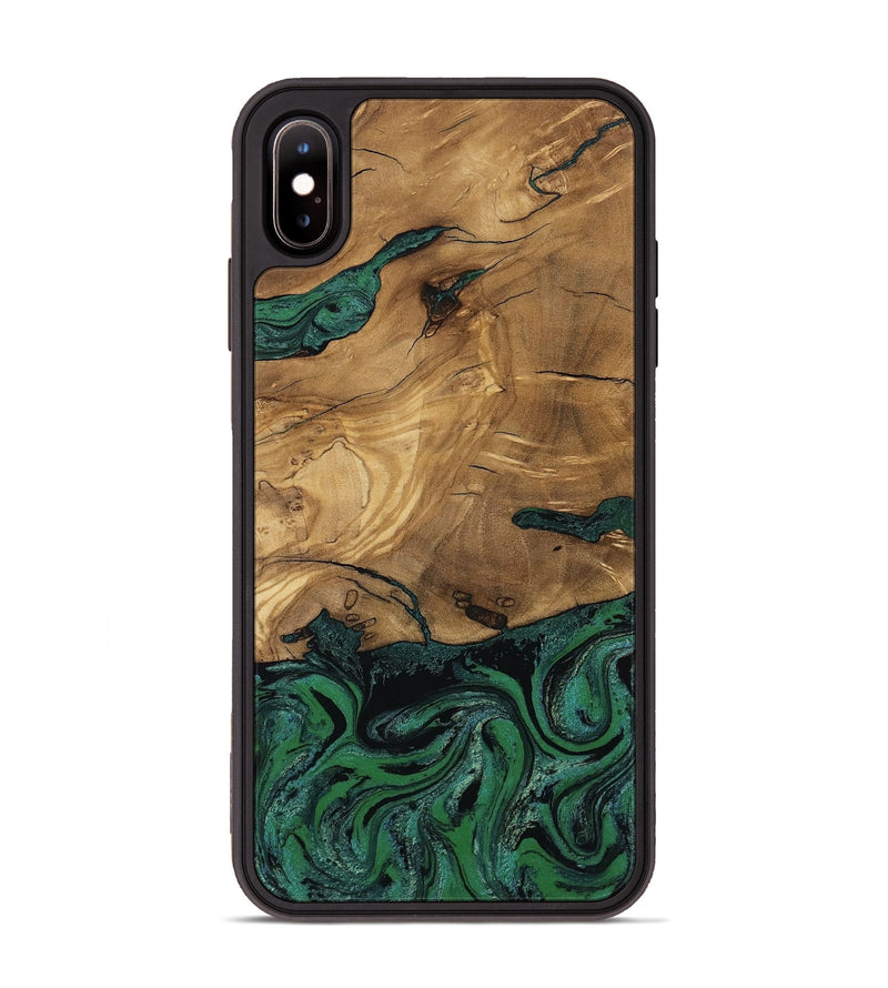 iPhone Xs Max Wood Phone Case - Meghan (Green, 807448)