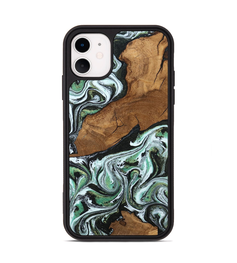 iPhone 11 Wood Phone Case - Haylie (Green, 807449)