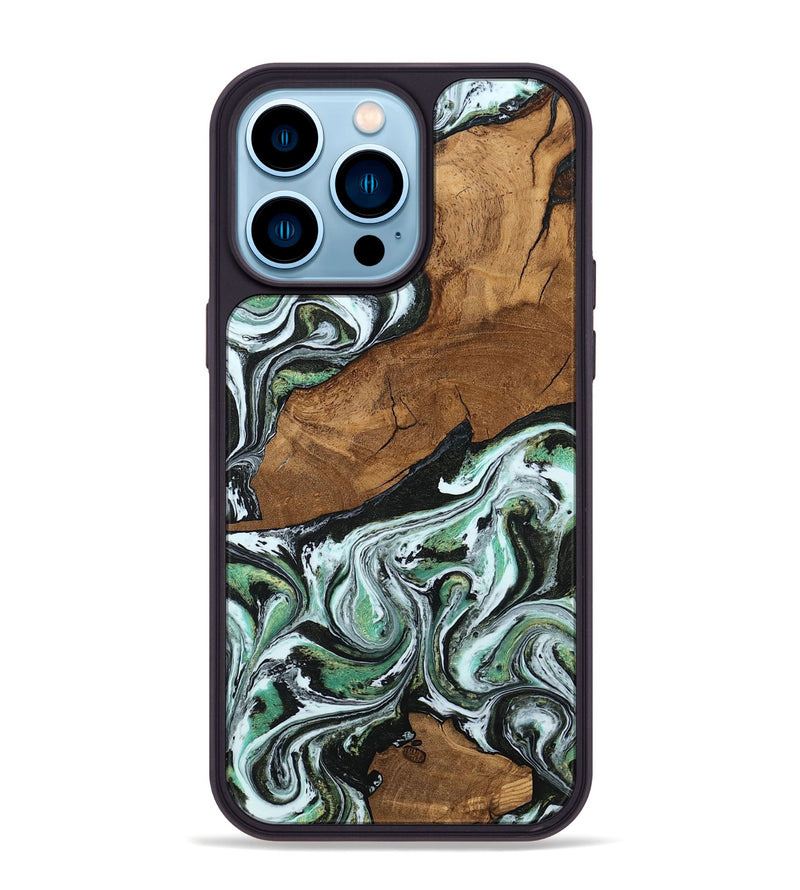 iPhone 14 Pro Max Wood Phone Case - Haylie (Green, 807449)