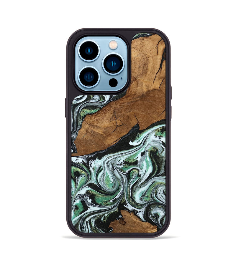 iPhone 14 Pro Wood Phone Case - Haylie (Green, 807449)