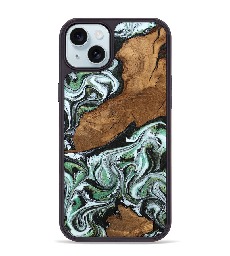 iPhone 15 Plus Wood Phone Case - Haylie (Green, 807449)