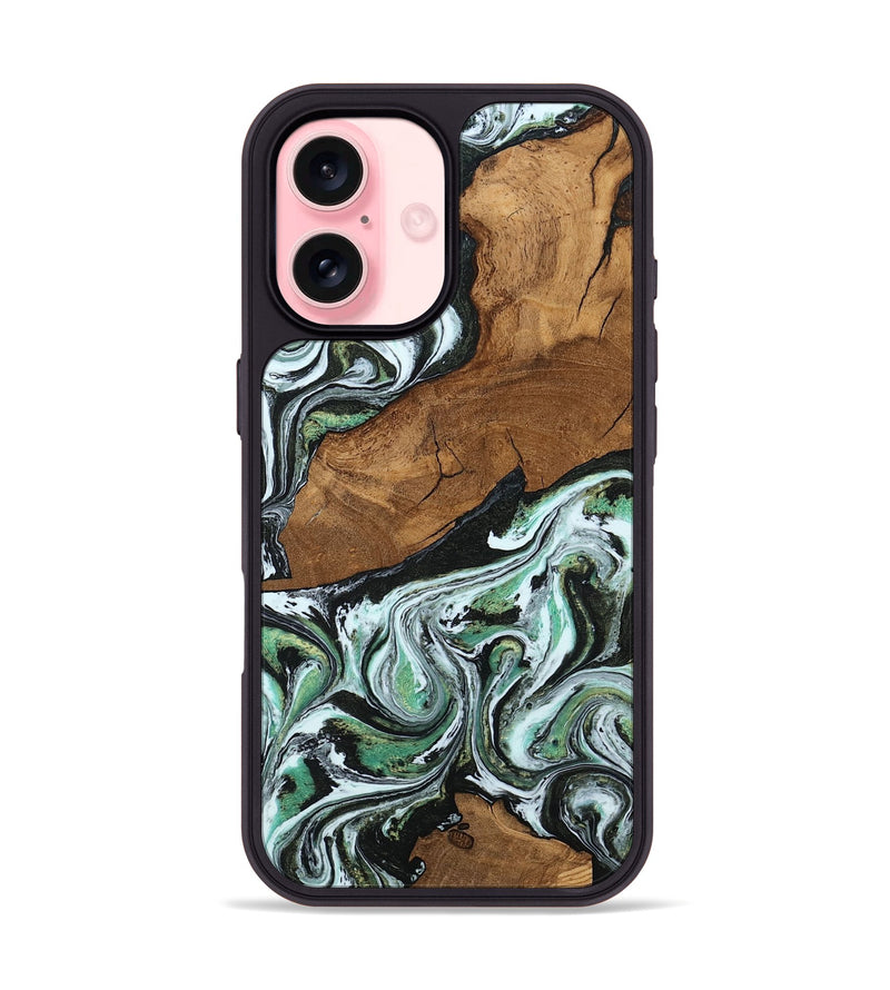 iPhone 16 Wood Phone Case - Haylie (Green, 807449)
