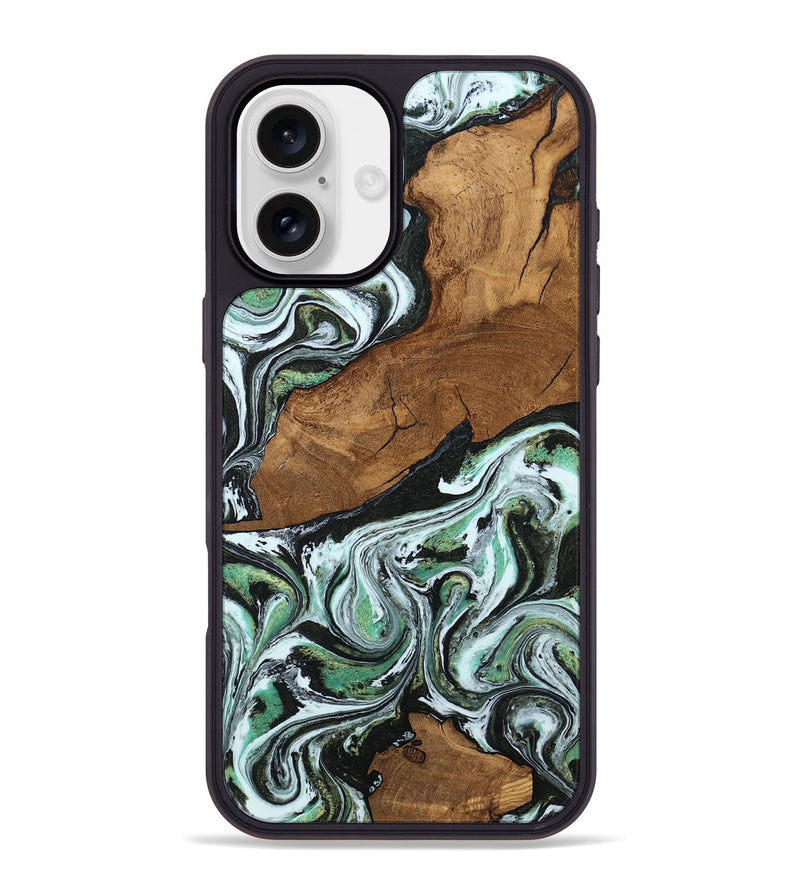iPhone 16 Plus Wood Phone Case - Haylie (Green, 807449)