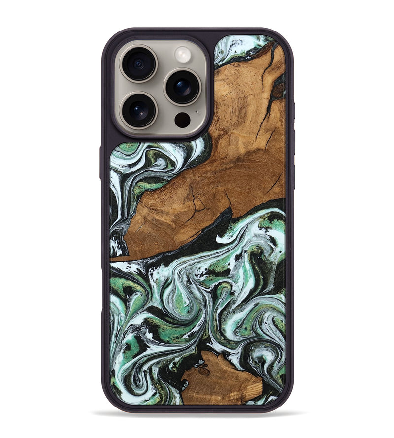 iPhone 16 Pro Max Wood Phone Case - Haylie (Green, 807449)
