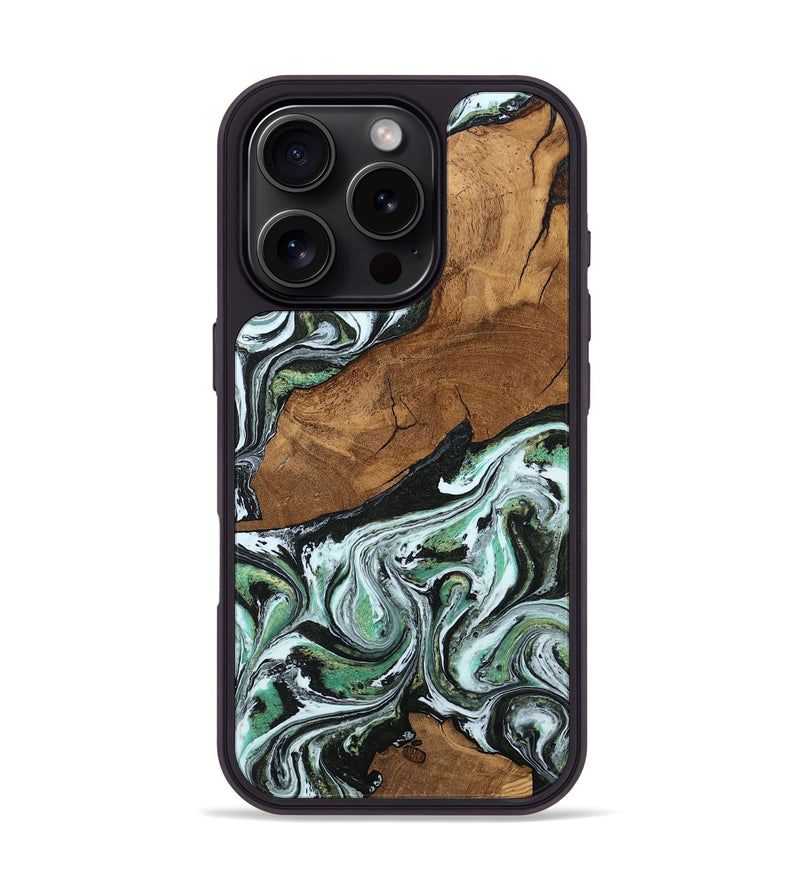 iPhone 16 Pro Wood Phone Case - Haylie (Green, 807449)
