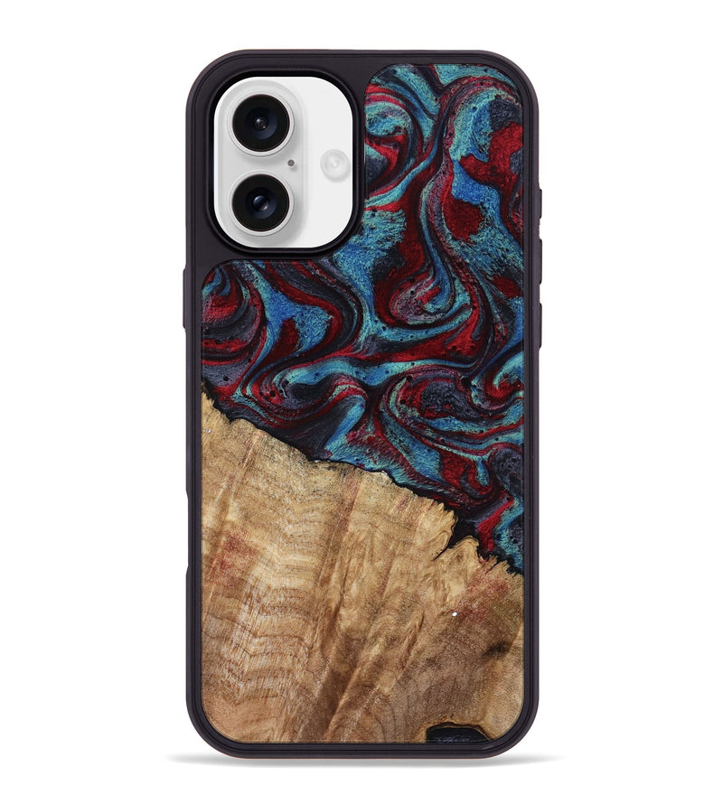 iPhone 16 Plus Wood Phone Case - Rolland (Red, 807470)
