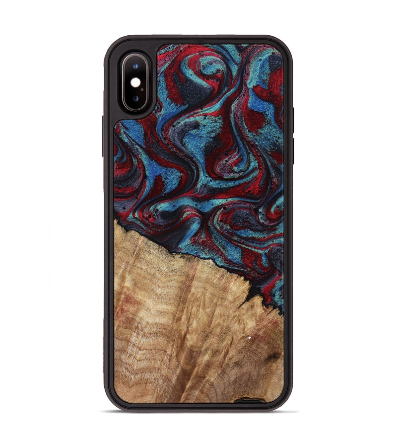 iPhone Xs Max Wood Phone Case - Rolland (Red, 807470)