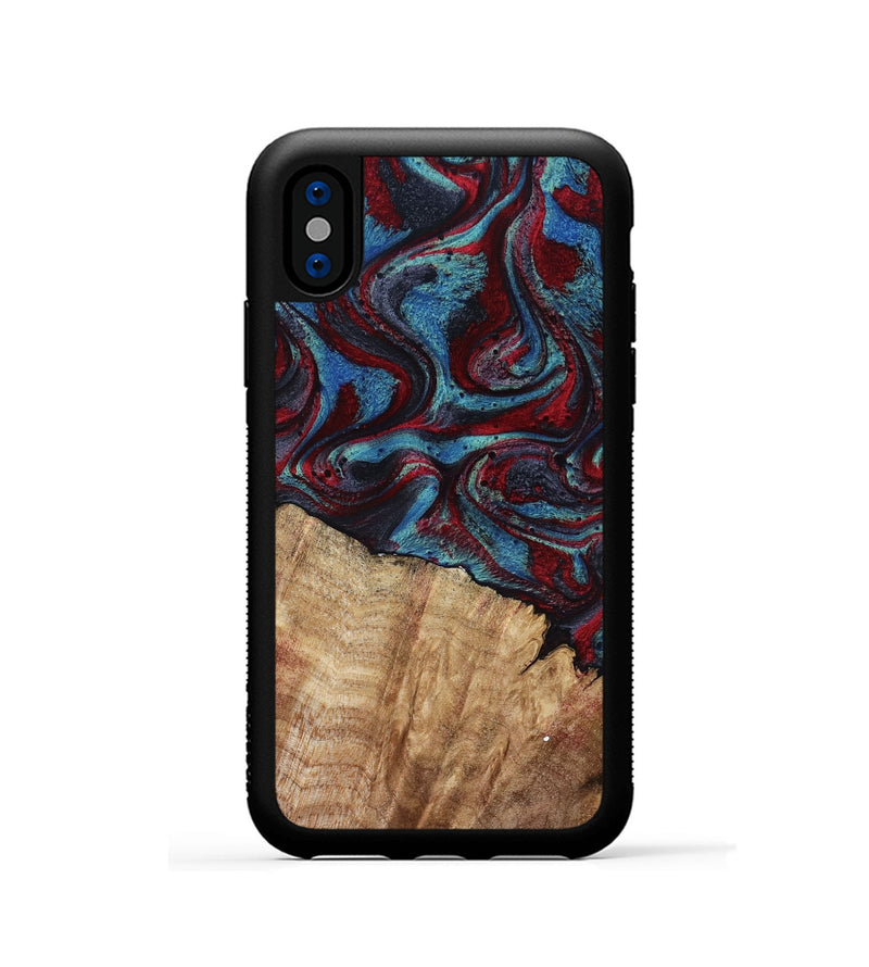 iPhone Xs Wood Phone Case - Rolland (Red, 807470)