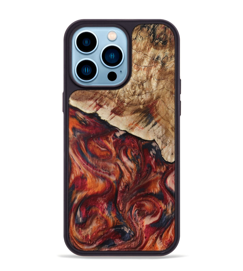 iPhone 14 Pro Max Wood Phone Case - Hilma (Red, 807471)
