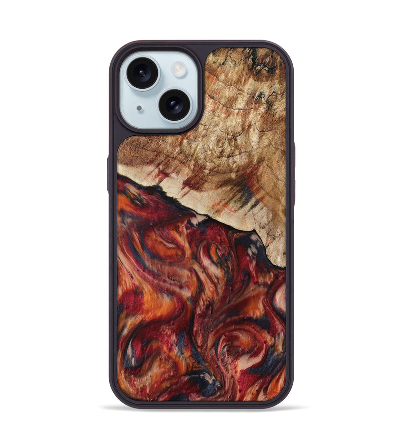 iPhone 15 Wood Phone Case - Hilma (Red, 807471)