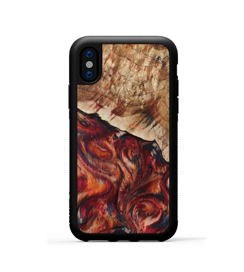 iPhone Xs Wood Phone Case - Hilma (Red, 807471)