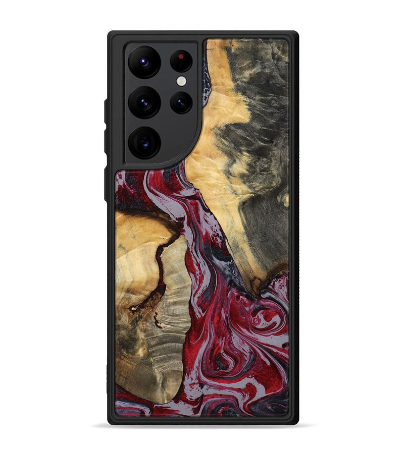 Galaxy S22 Ultra Wood Phone Case - Caren (Red, 807472)
