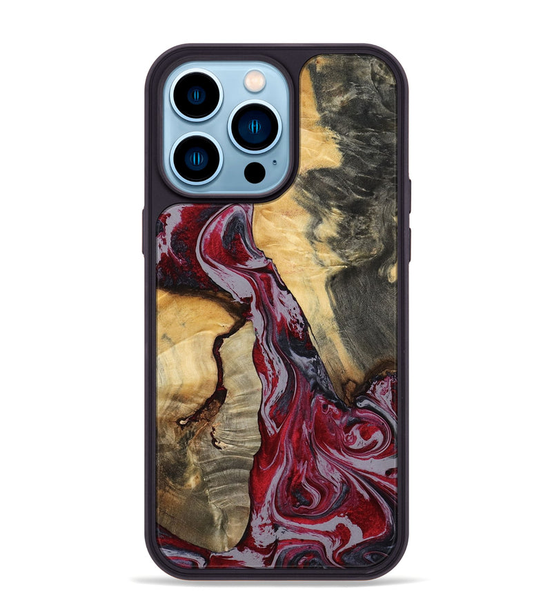 iPhone 14 Pro Max Wood Phone Case - Caren (Red, 807472)