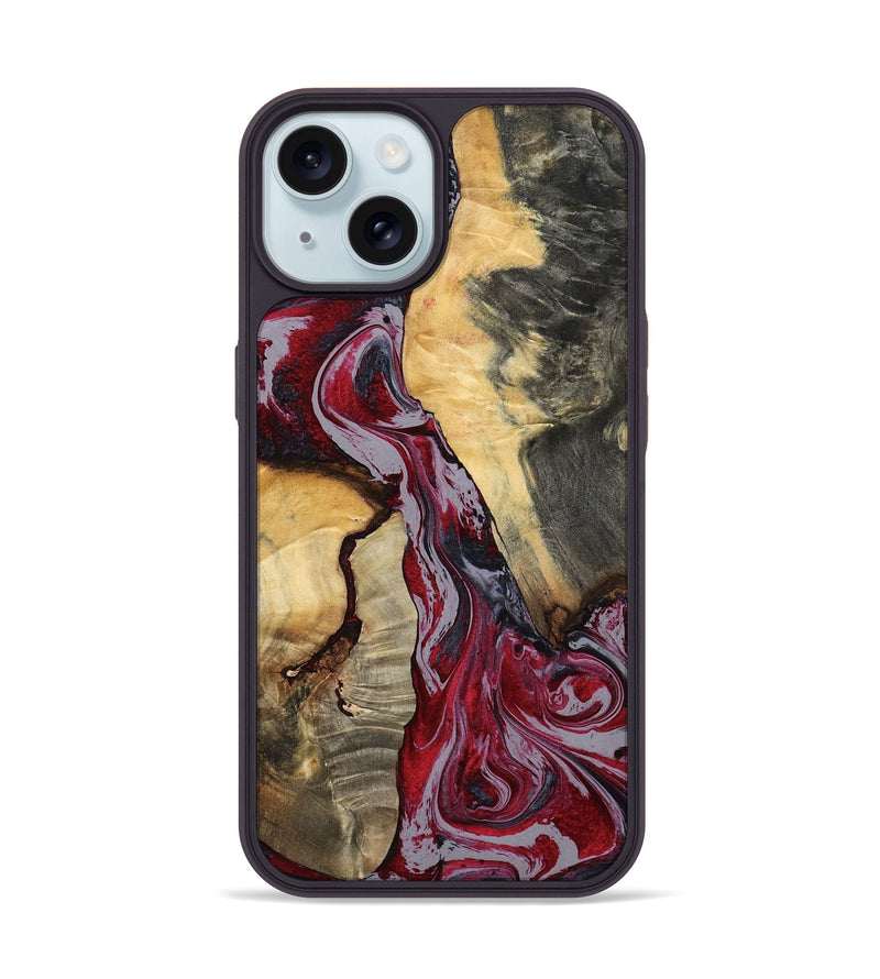 iPhone 15 Wood Phone Case - Caren (Red, 807472)