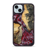 iPhone 15 Plus Wood Phone Case - Caren (Red, 807472)
