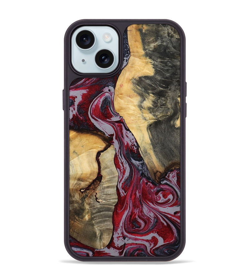 iPhone 15 Plus Wood Phone Case - Caren (Red, 807472)