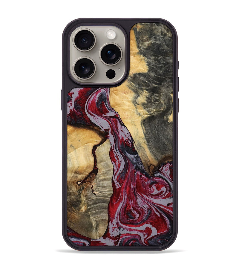iPhone 15 Pro Max Wood Phone Case - Caren (Red, 807472)