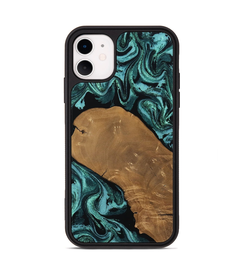 iPhone 11 Wood Phone Case - Esther (Green, 807473)