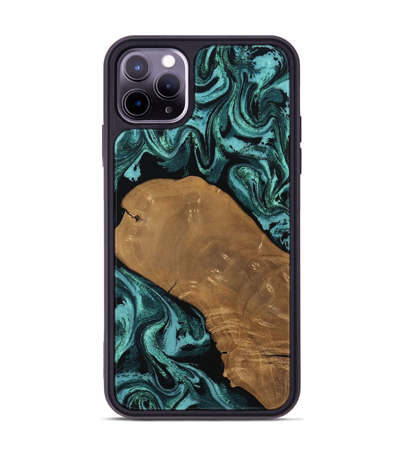 iPhone 11 Pro Max Wood Phone Case - Esther (Green, 807473)