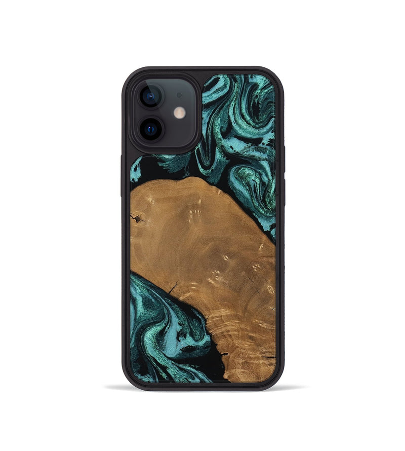 iPhone 12 mini Wood Phone Case - Esther (Green, 807473)