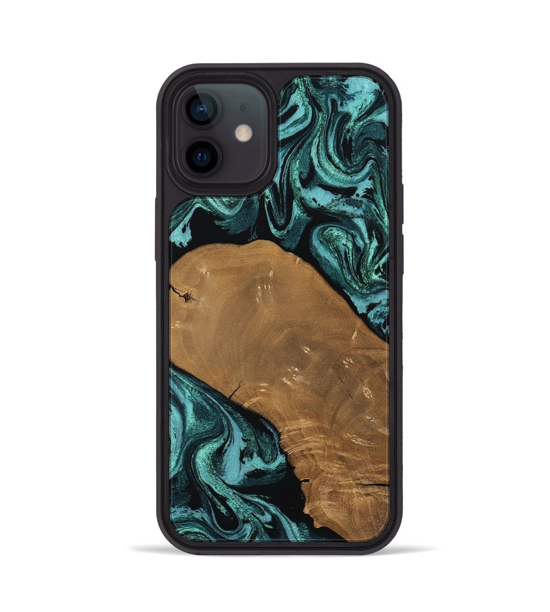 iPhone 12 Wood Phone Case - Esther (Green, 807473)