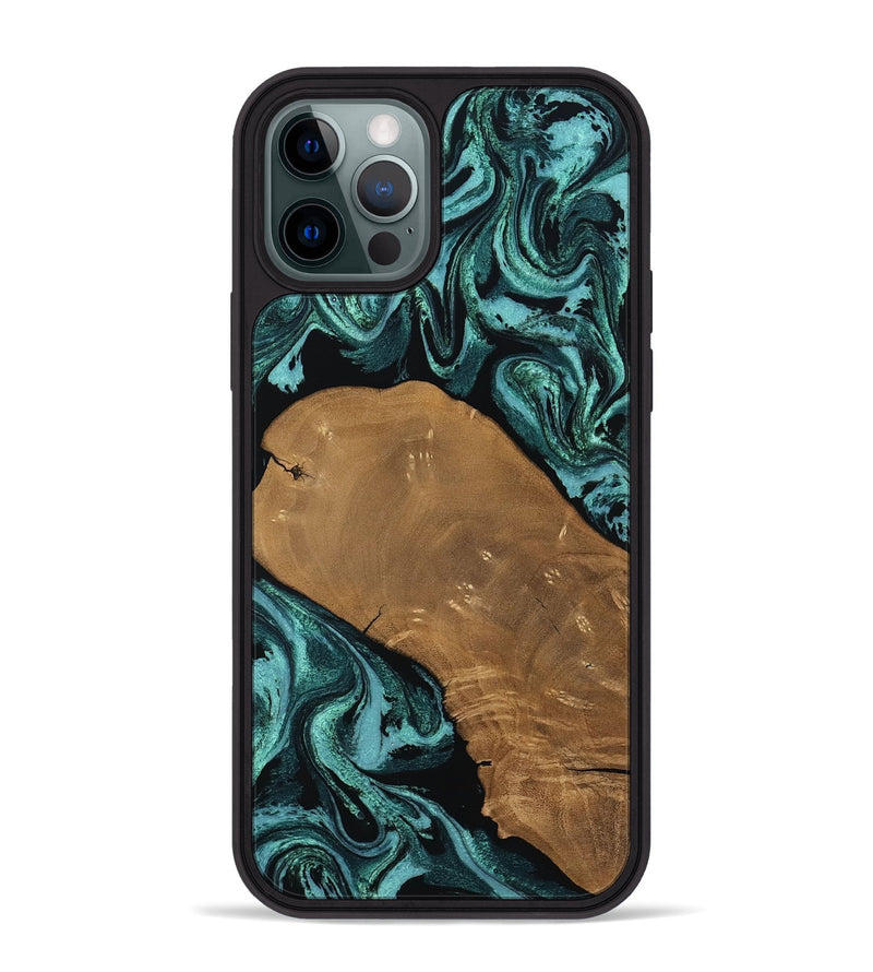 iPhone 12 Pro Max Wood Phone Case - Esther (Green, 807473)