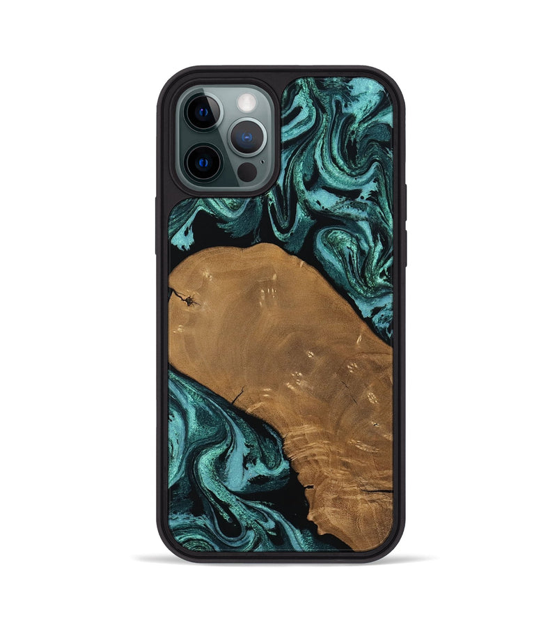iPhone 12 Pro Wood Phone Case - Esther (Green, 807473)