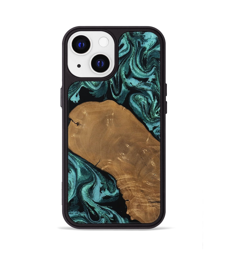 iPhone 13 Wood Phone Case - Esther (Green, 807473)