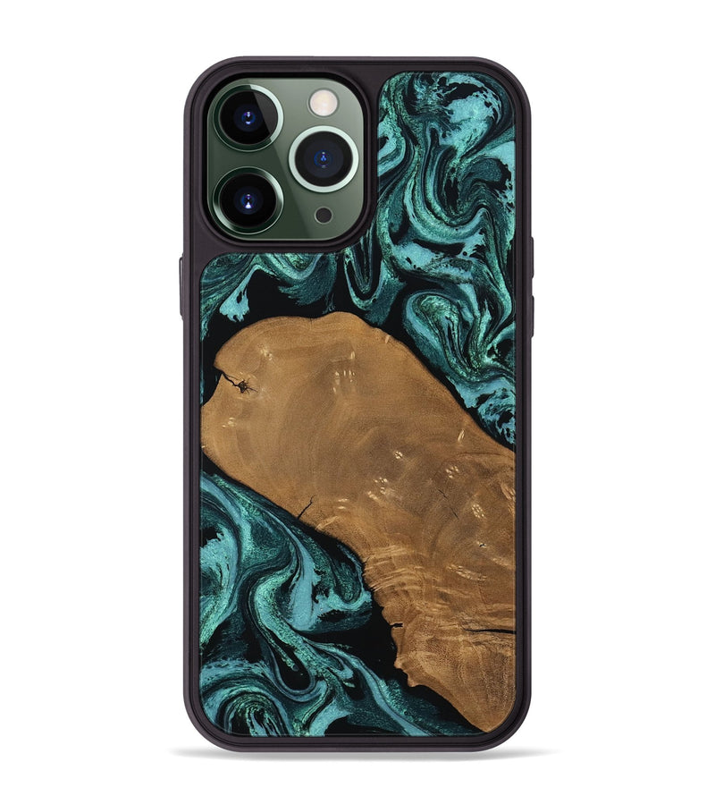 iPhone 13 Pro Max Wood Phone Case - Esther (Green, 807473)