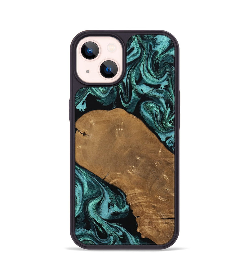 iPhone 14 Wood Phone Case - Esther (Green, 807473)