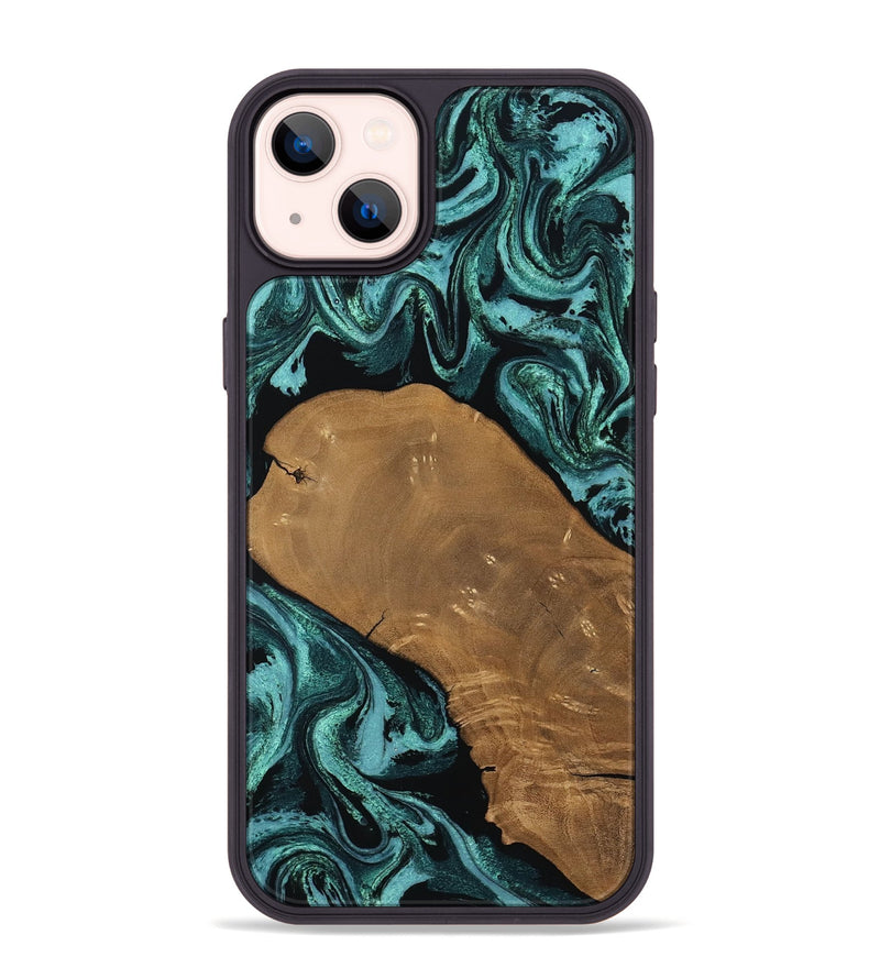 iPhone 14 Plus Wood Phone Case - Esther (Green, 807473)
