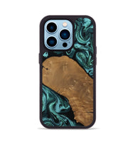 iPhone 14 Pro Wood Phone Case - Esther (Green, 807473)