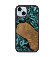 iPhone 15 Wood Phone Case - Esther (Green, 807473)