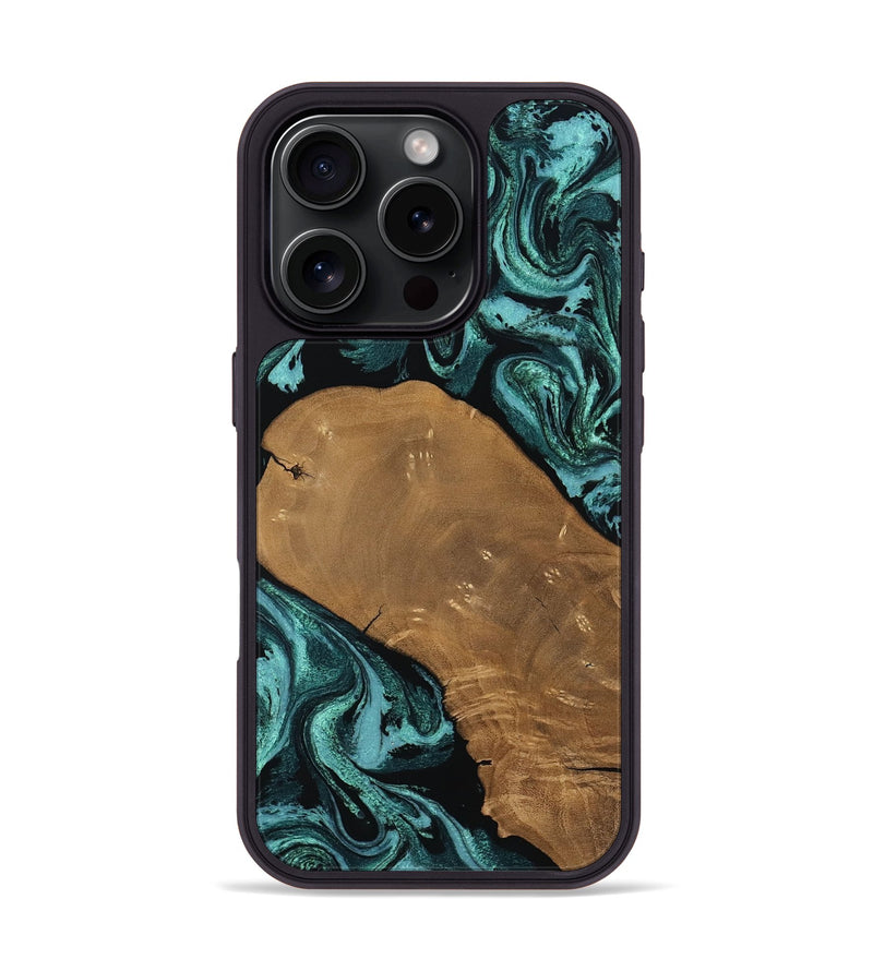 iPhone 16 Pro Wood Phone Case - Esther (Green, 807473)