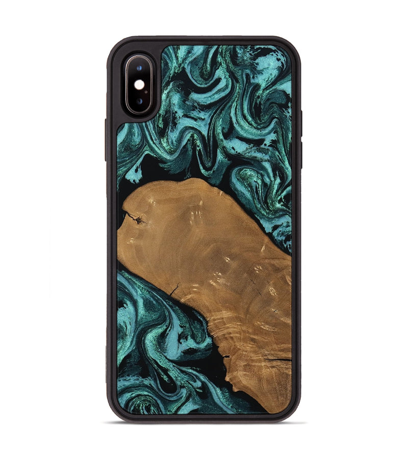 iPhone Xs Max Wood Phone Case - Esther (Green, 807473)