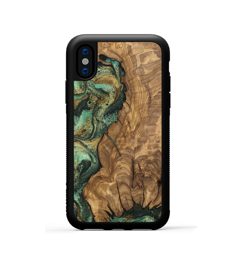 iPhone Xs Wood Phone Case - Rupert (Green, 807474)