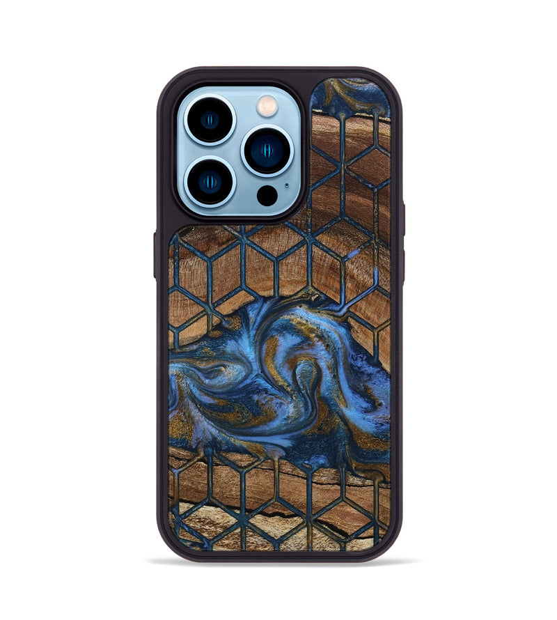iPhone 14 Pro Wood Phone Case - Mona (Pattern, 807481)